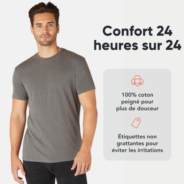 T-shirts homme FM London lot 3/5 coupe ajustée coton-2
