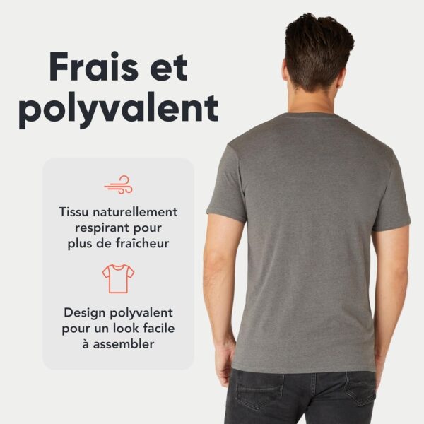 T-shirts homme FM London lot 3/5 coupe ajustée coton-3