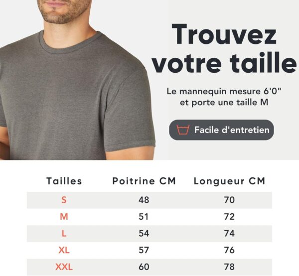 T-shirts homme FM London lot 3/5 coupe ajustée coton-4