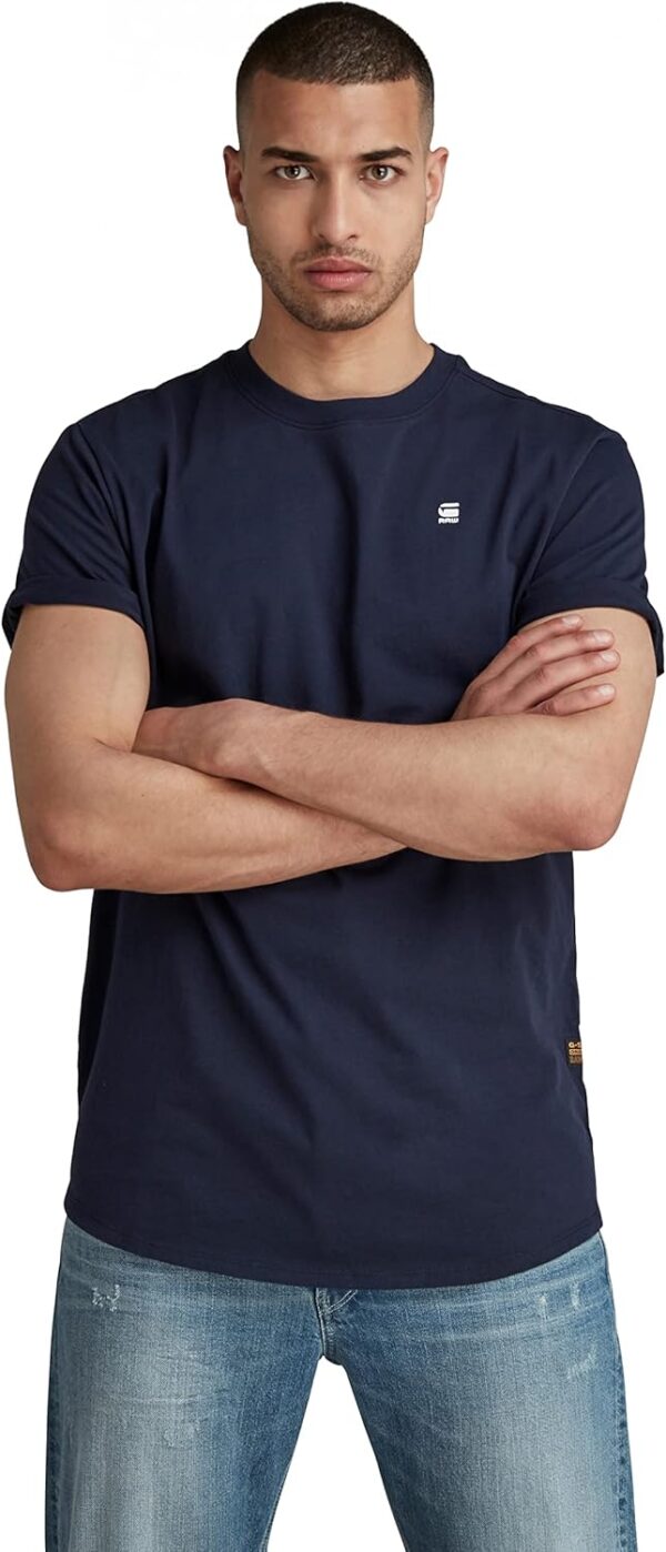 Chemise G-Star RAW Lash R T SS Homme Blanc Bleu Confort-0