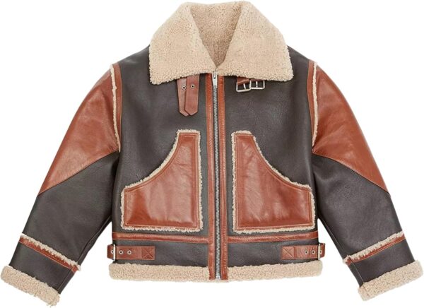 Blouson aviateur femme The Kooples peau mouton cuir hiver-0