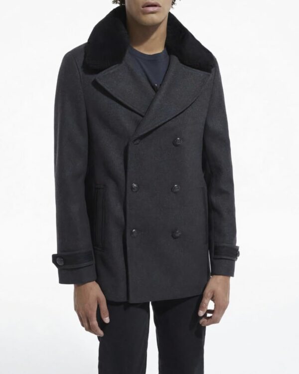 Manteau hiver laine gris The Kooples homme chic élégant-1