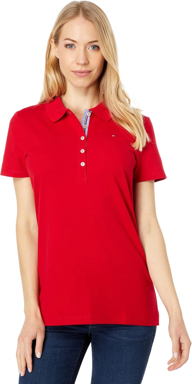 Polo femme Tommy Hilfiger pique manches courtes couleurs-0