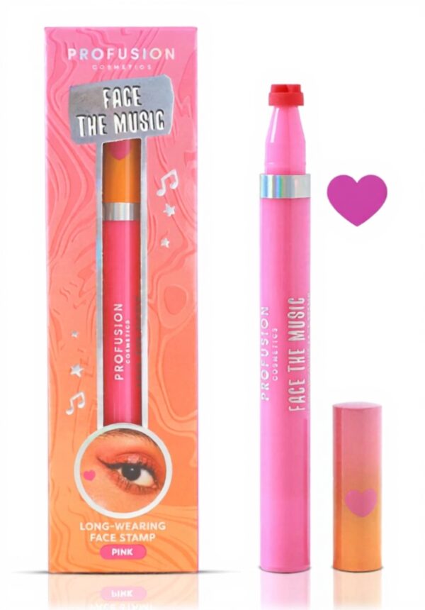 Tampon visage Profusion Cosmetics, motifs étoiles et cœurs,