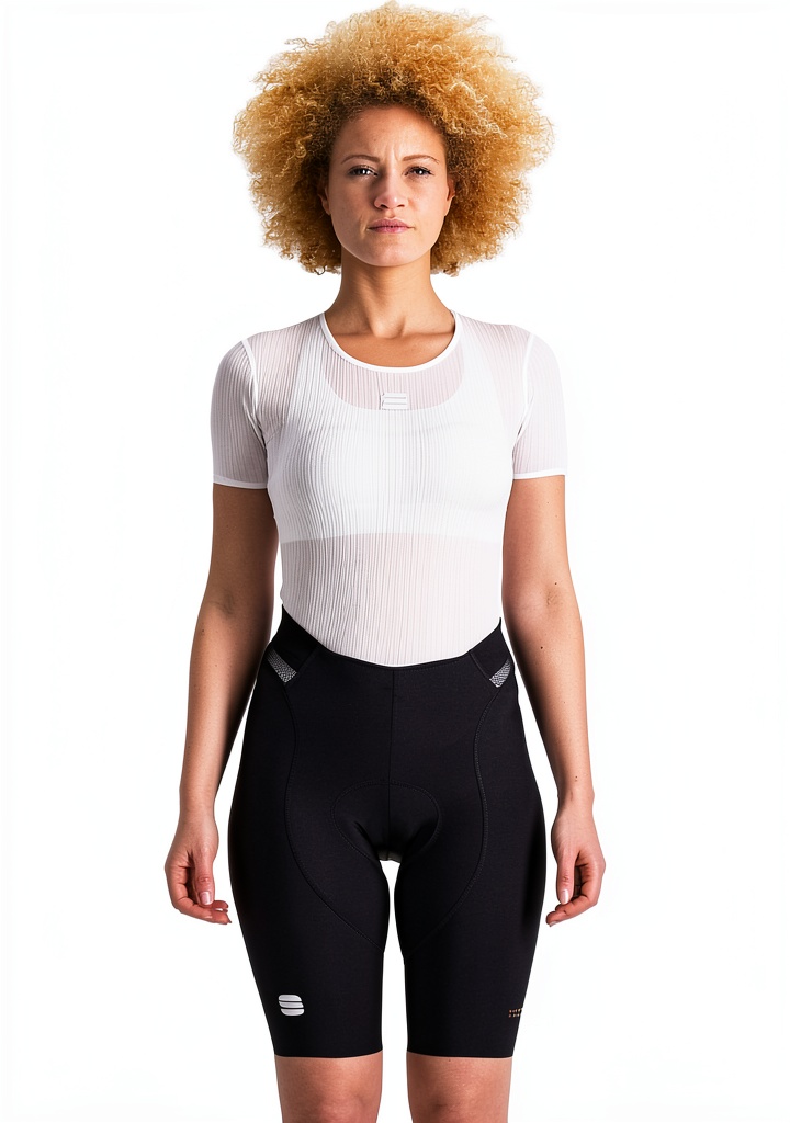 Femme portant le court Sportful en mouvement lors d'une séance de sport