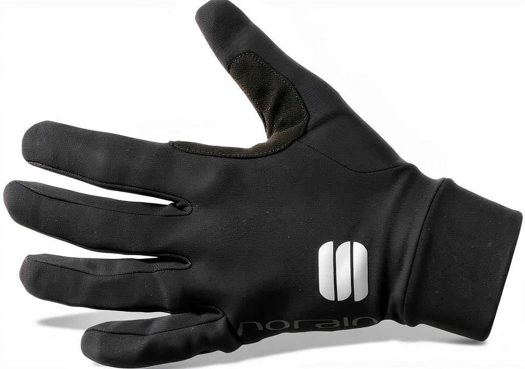 Gants cyclisme Sportful noir montrant la texture du tissu NoRain
