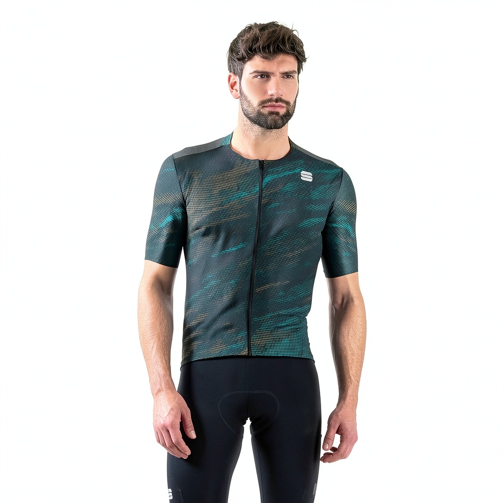 Installing Maillot cycliste Sportful homme poches réfléchissant Scarab on a wooden desk