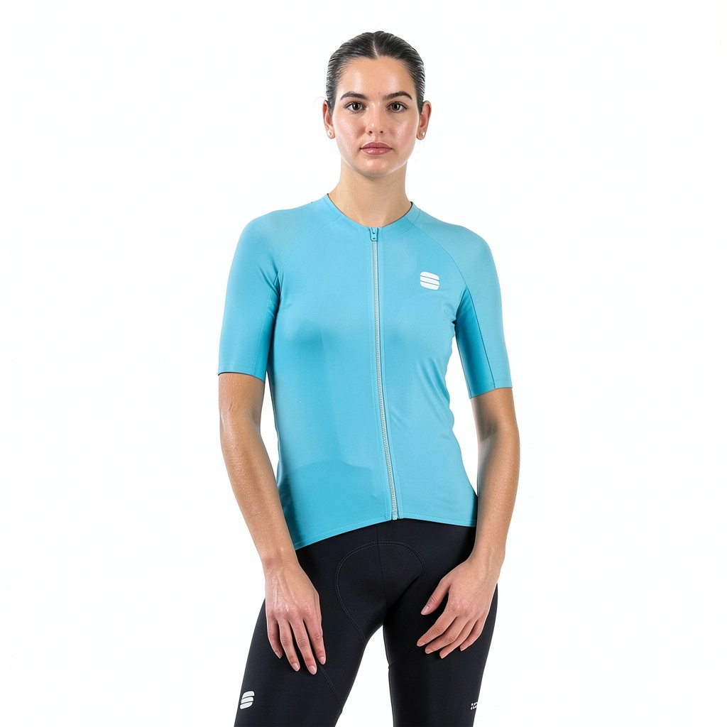 Maillot cyclisme Sportful femme porté en action