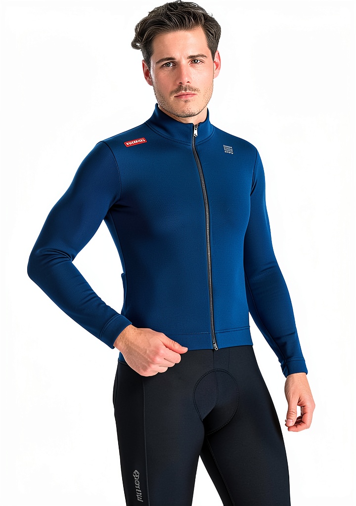 'Vêtement Sportful bleu porté lors d'une activité sportive'