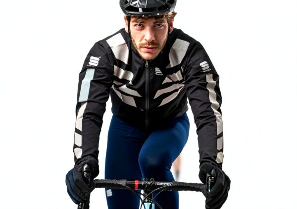 Veste Sportful cyclisme noir polyester réfléchissante adulte-1