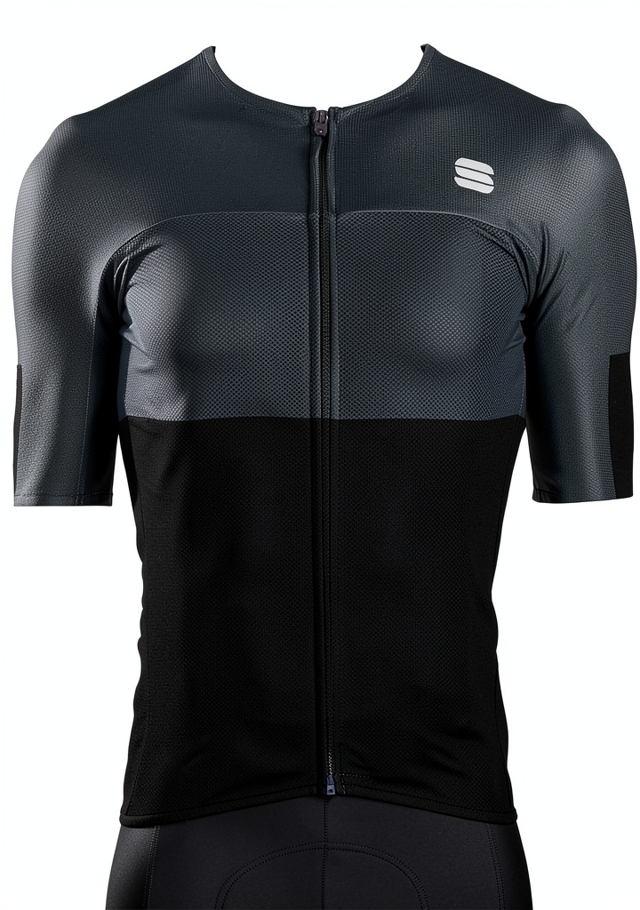 Maillot cyclisme Sportful Noir porté par un cycliste en action