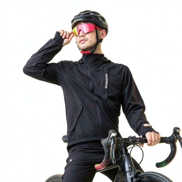 Veste cyclisme ROCKBROS respirante ajustement parfait Noir-1