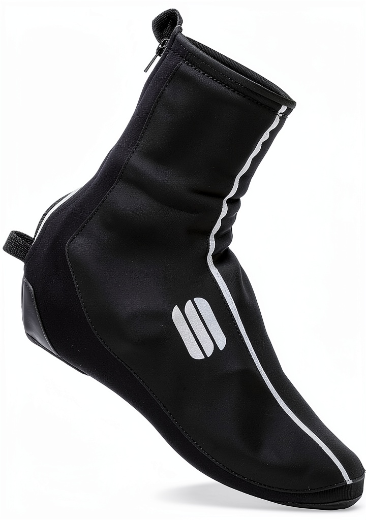 Couvre-chaussures Sportful noir sur chaussure de cyclisme