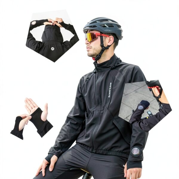 Veste cyclisme ROCKBROS respirante ajustement parfait Noir-4