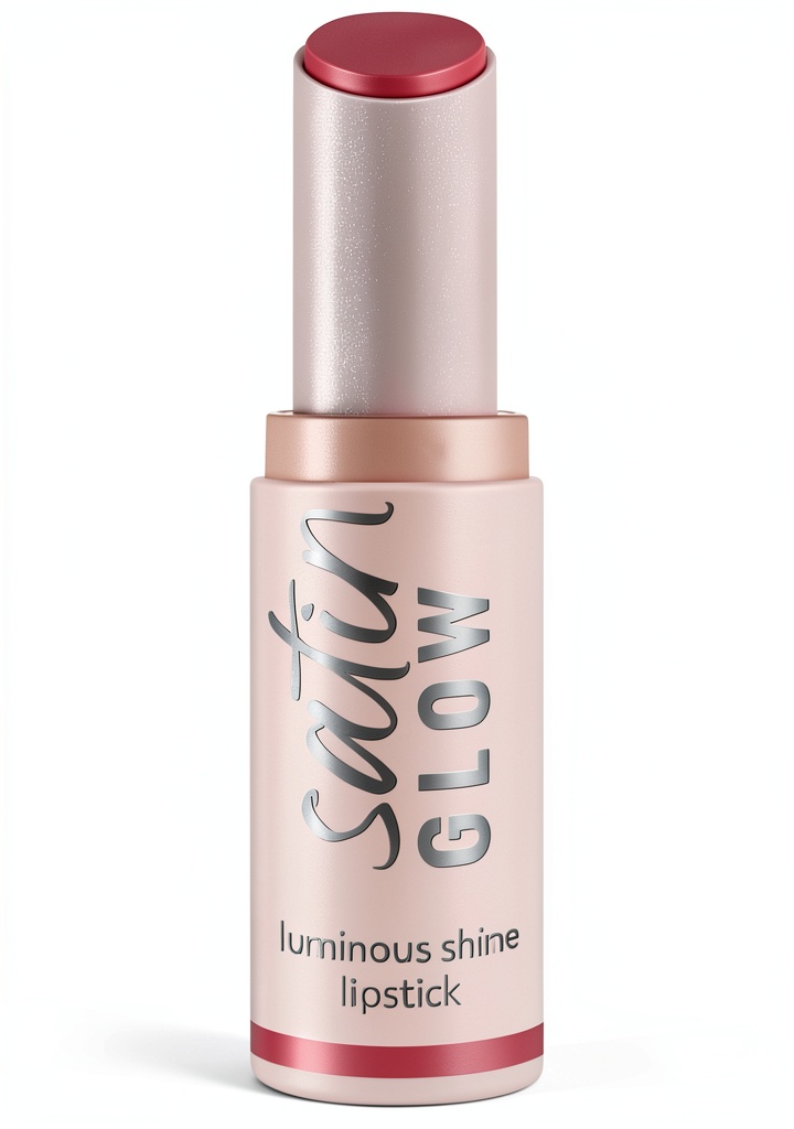 'Rouge à lèvres Essence Satin Glow appliqué sur les lèvres'