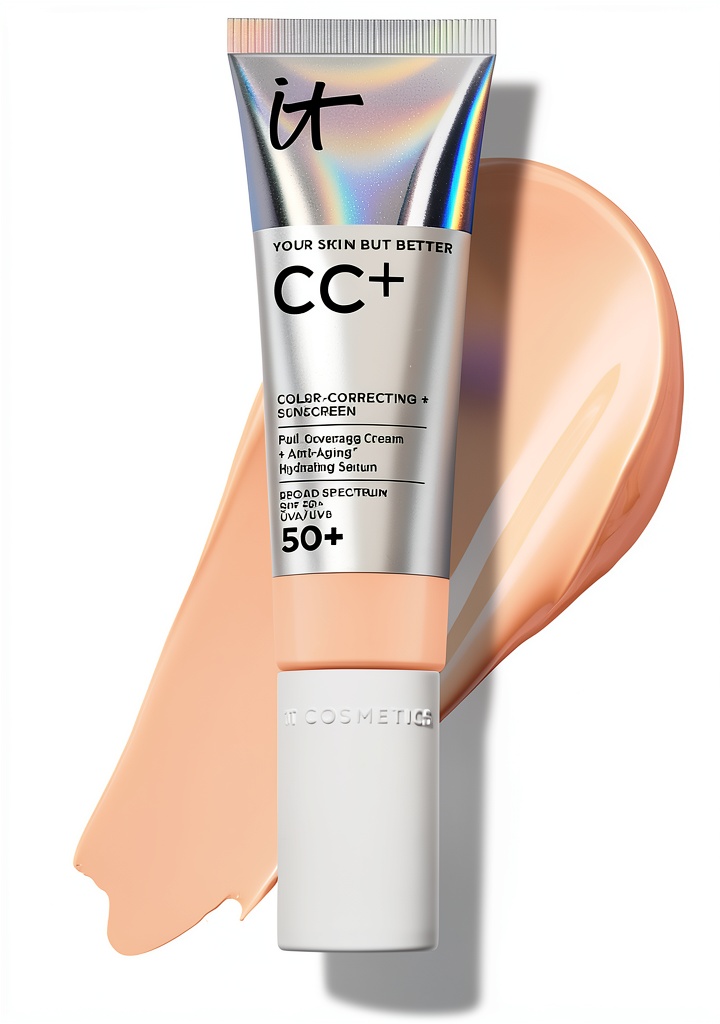 Application de la CC Crème IT COSMETICS sur le visage