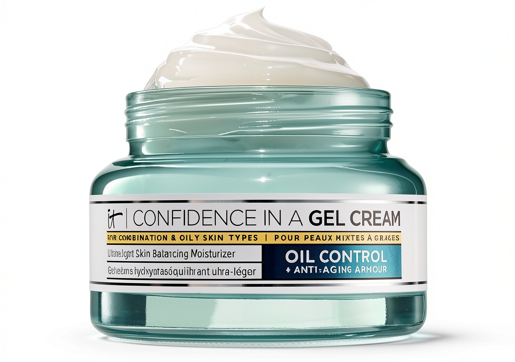 'Application de la crème gel IT Cosmetics sur le visage'