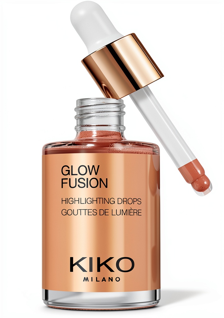 Application des Glow Fusion Highlighting Drops sur les pommettes
