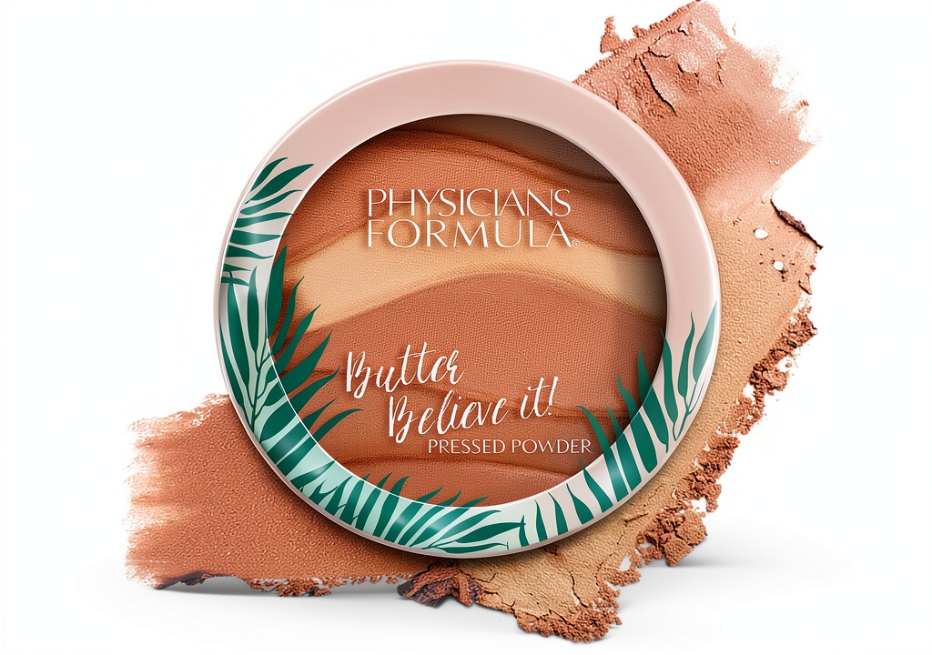 Application de la poudre fixatrice Physicians Formula sur le visage