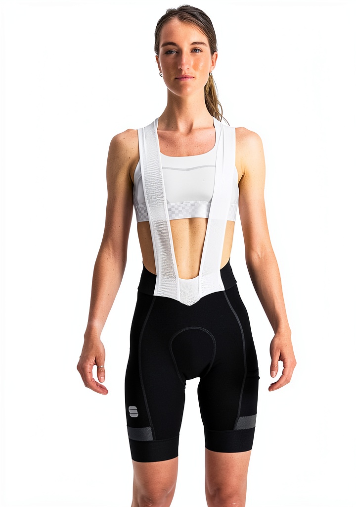Femme cycliste portant le short Supergiara W en action sur route