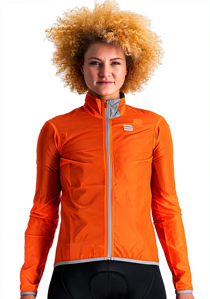 'Sacoche Sportful orange posée sur une table avec des accessoires'