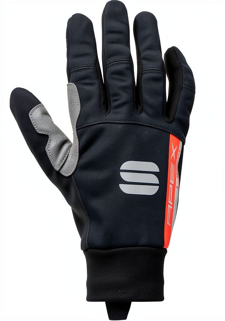 Gants de ski Sportful noir portés par une femme en action