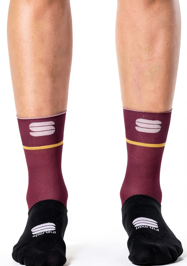 'Chaussettes Sportful femme en couleur Red Wine sur un fond neutre'