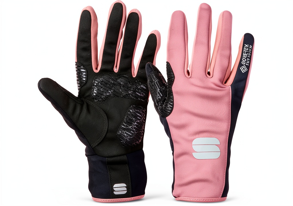 Gants cyclisme Sportful Mauve Black en action sur route