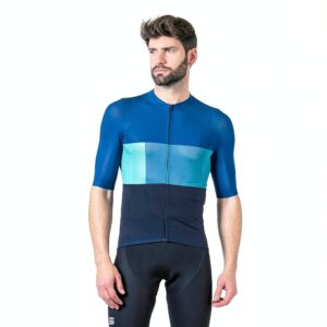 Sportful Maillot Cycliste Homme Bleu Galaxie Ajusté Tissu Stretch-0