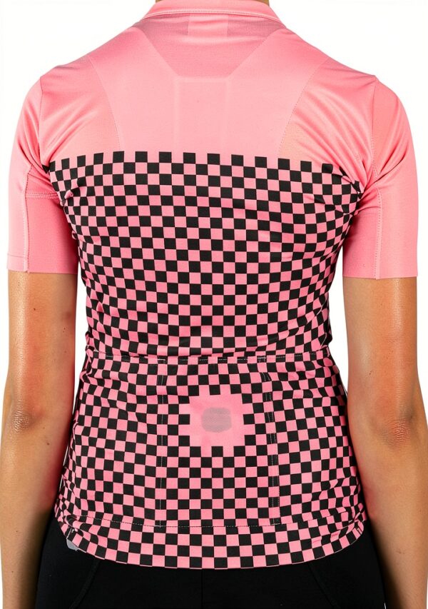 Sportful Checkmate Maillot à Manches Courtes Femme Rose/Noir Taille M-1