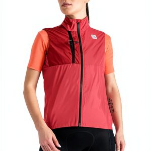 Sportful Supergiara Layer Vest Femme – Gilet cyclisme noir et rouge-0