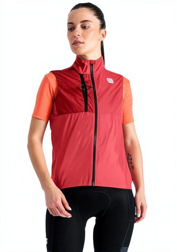 Sportful Supergiara Layer Vest Femme – Gilet cyclisme noir et rouge-0