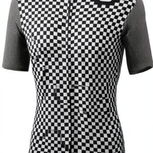 Maillot de cyclisme Sportful Checkmate homme blanc noir, col rond-0