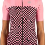 Sportful Checkmate Maillot à Manches Courtes Femme Rose/Noir Taille M-0