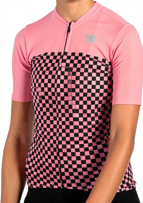 Sportful Checkmate Maillot à Manches Courtes Femme Rose/Noir Taille M-3