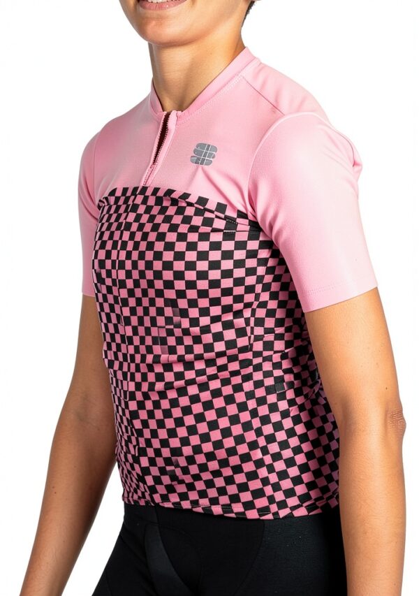 Sportful Checkmate Maillot à Manches Courtes Femme Rose/Noir Taille M-4