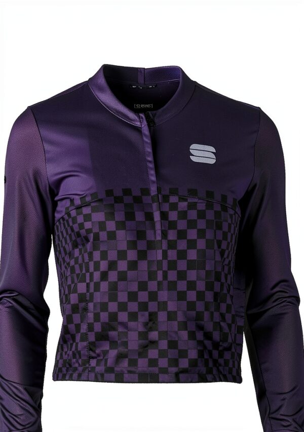 Sportful Checkmate Maillot à Manches Courtes Femme Violet Taille M-3