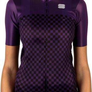 Sportful Checkmate Maillot à Manches Courtes Femme Violet Taille M-0