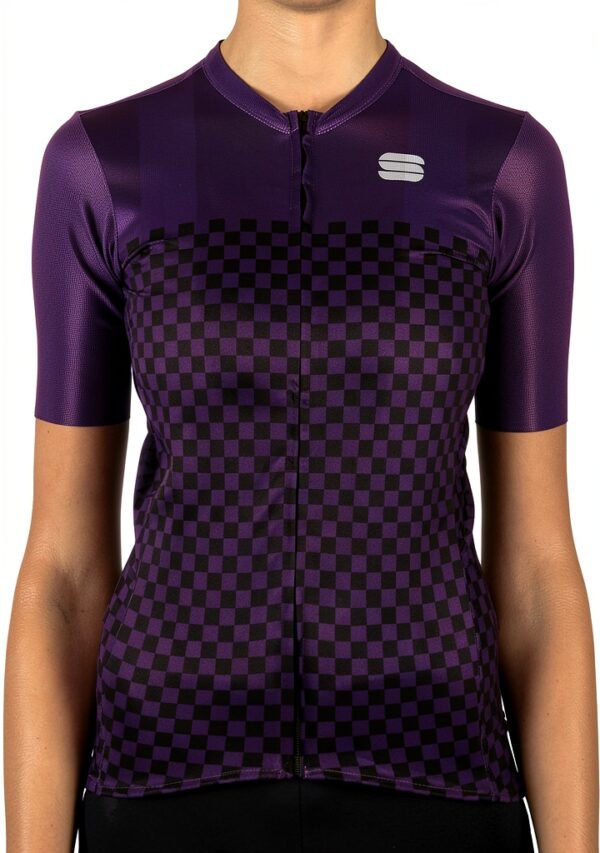 Sportful Checkmate Maillot à Manches Courtes Femme Violet Taille M-0
