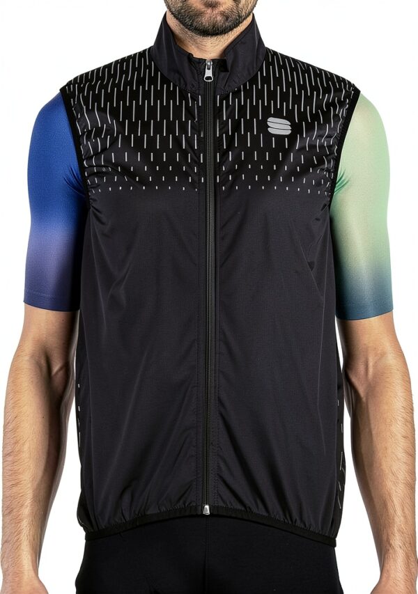 Sportful Reflex Vest Gilet Homme Réfléchissant Zip complet Noir Jaune-0