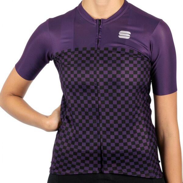 Sportful Checkmate Maillot à Manches Courtes Femme Violet Taille M-1